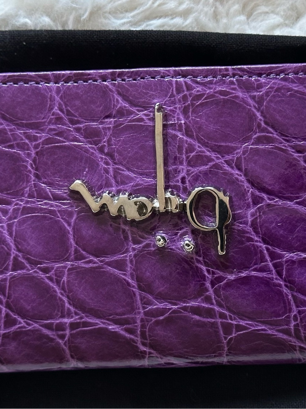 BIJAN PURPLE ALLIGATOR CARD HOLDER - Picture 10 of 12